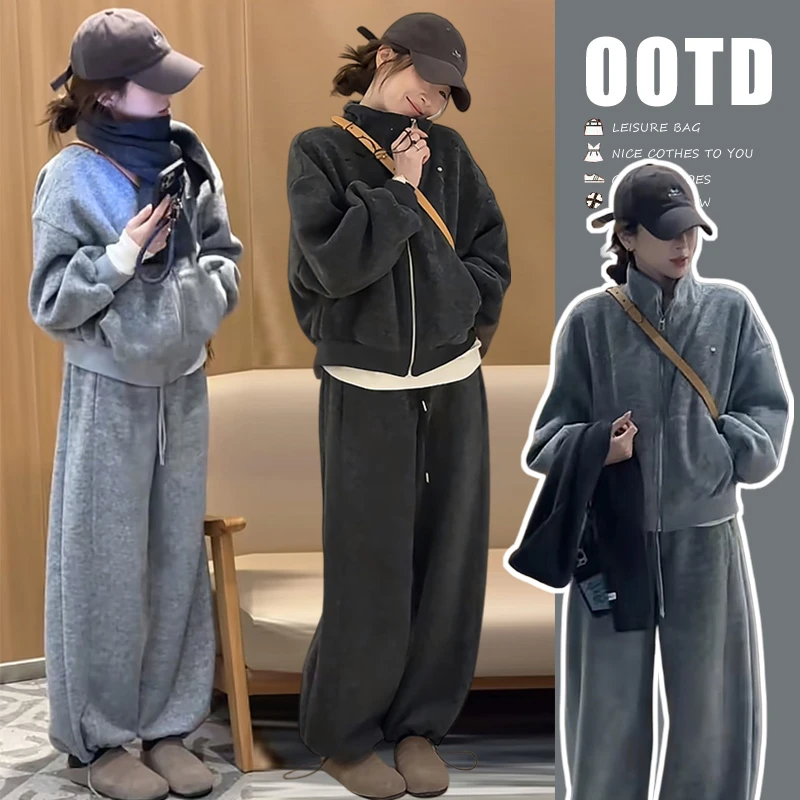 孕妇装孕妇大码冬季新款加绒韩系休闲宽松简约基础百搭显瘦羊毛套