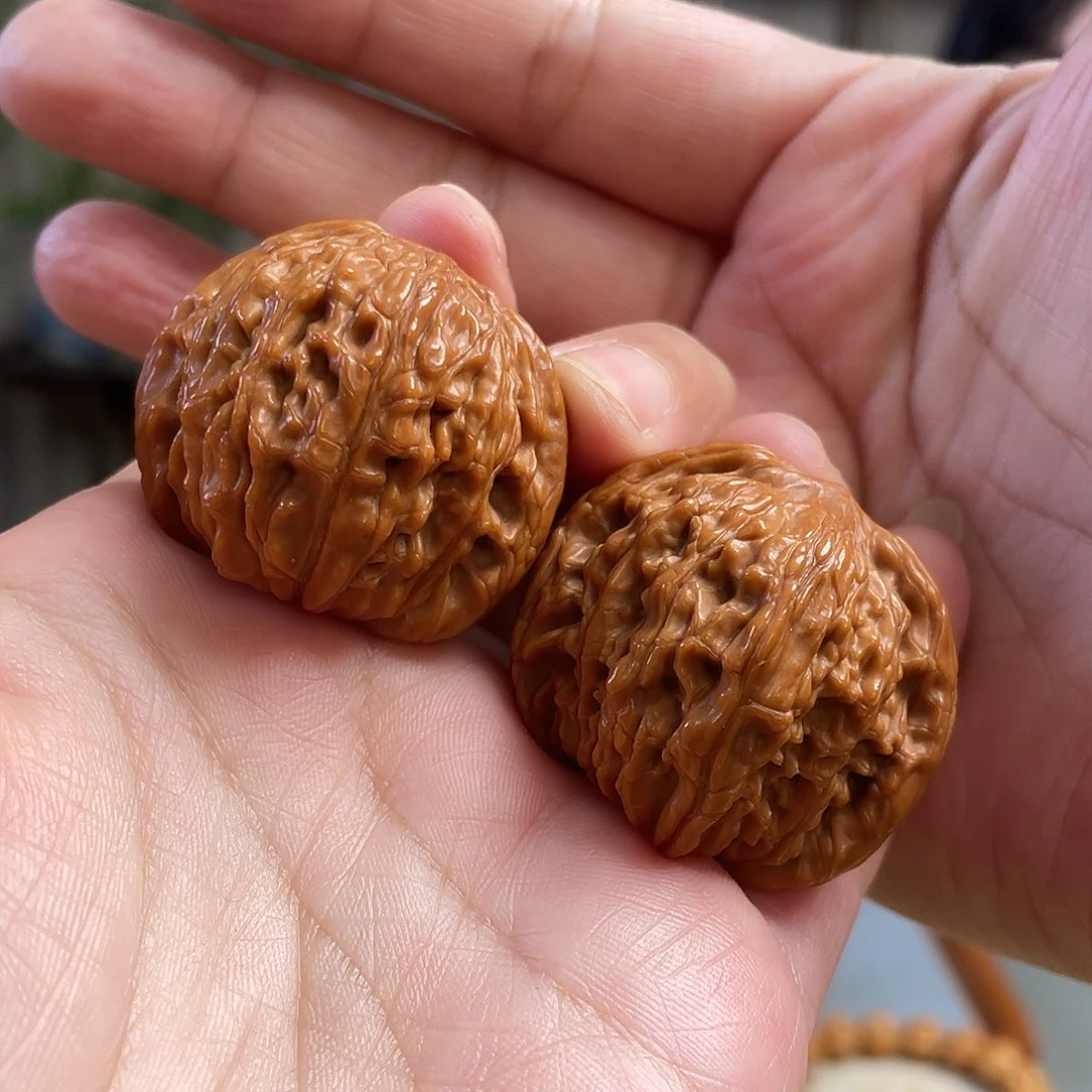 桃核把件38×36尺全品平谷红皮磨盘A135已打底