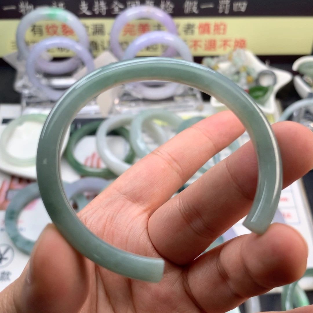 定制翡翠未镶嵌53贵妃开口镯