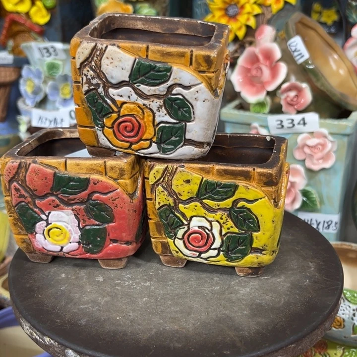 紫砂花盆粗陶材质多肉花盆