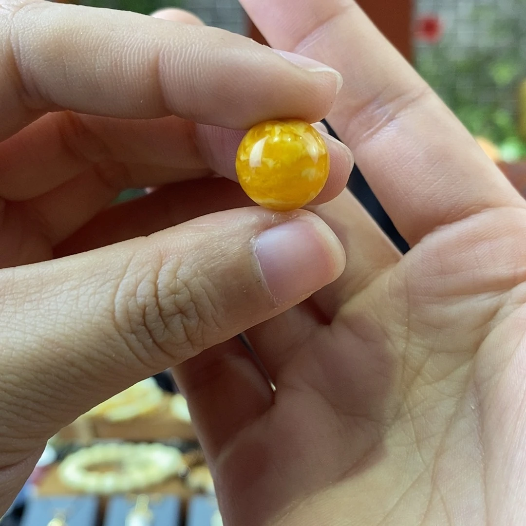 蜜蜡珠宝奇石未镶嵌蜜蜡单珠12.5mm