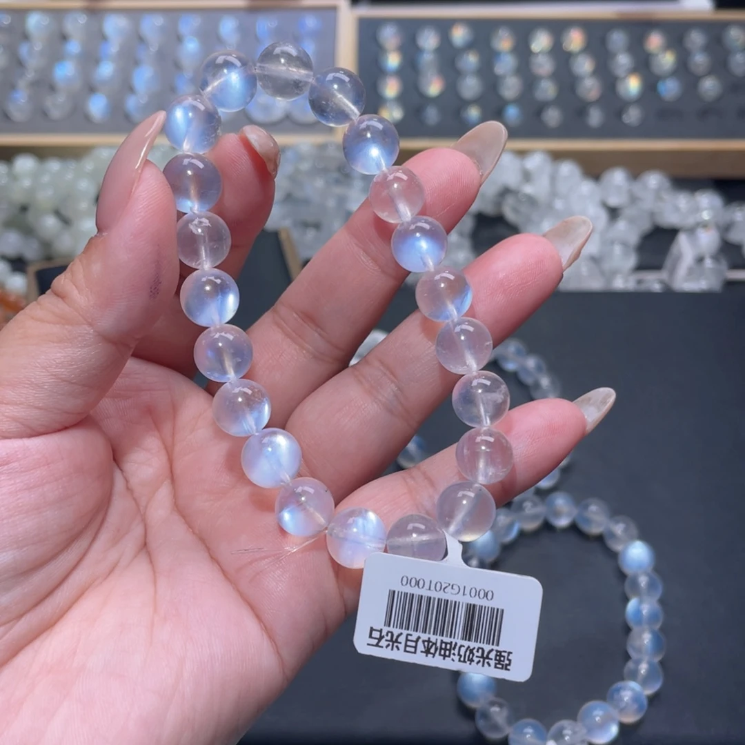 小***妞未镶嵌手链长石蓝月光手链9.5mm+