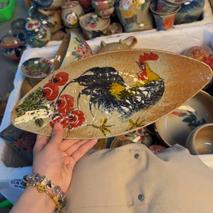 瓷片手工手绘细微不一样