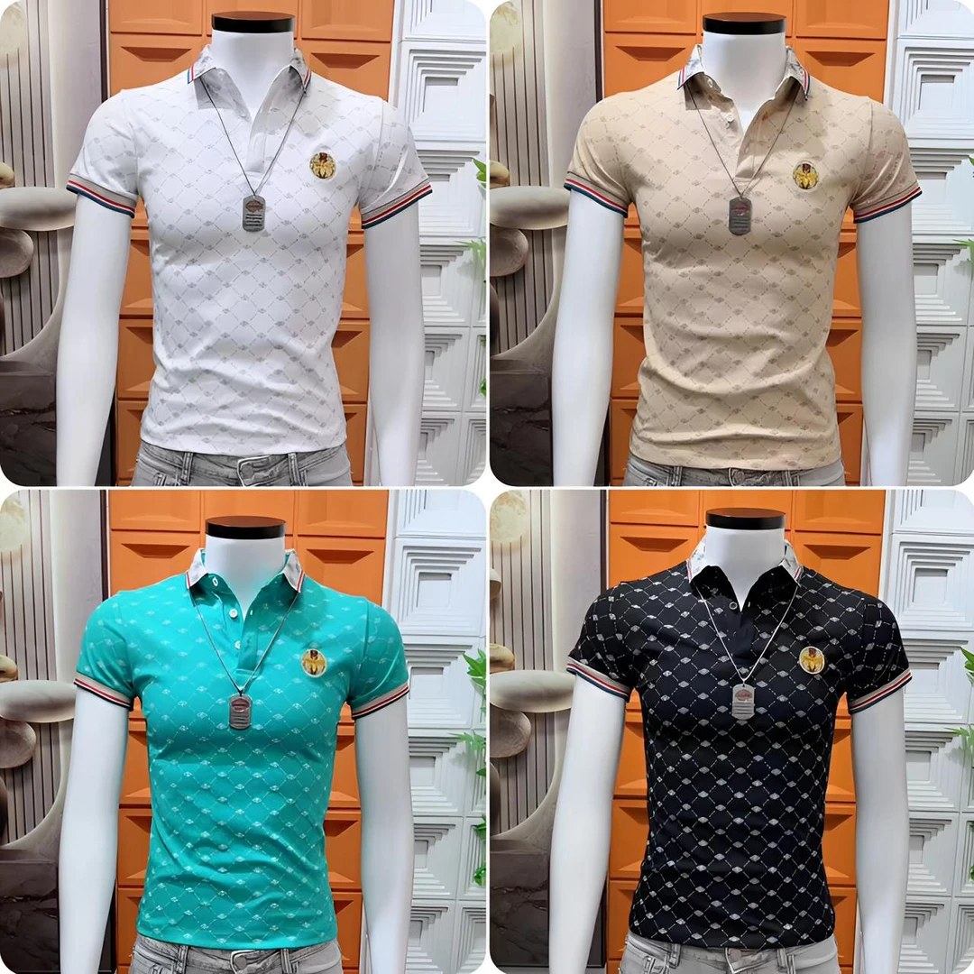 夏季修身翻领刺绣男士痞帅Polo衫2025爆款高级感青年男短袖t恤