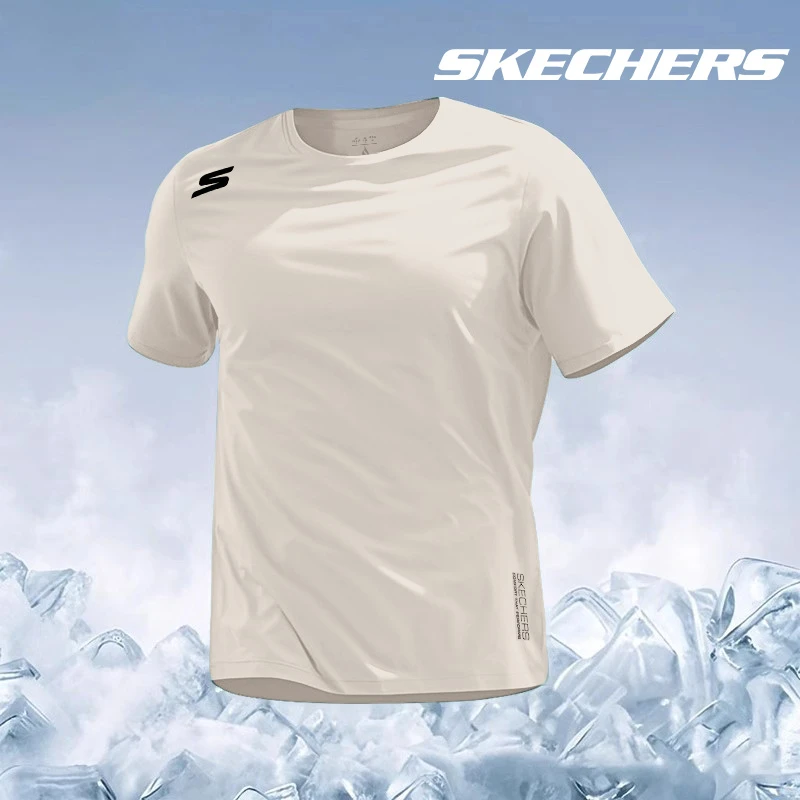 斯凯奇短袖T恤男2025夏季新款健身跑步半袖宽松冰丝速干透气上衣
