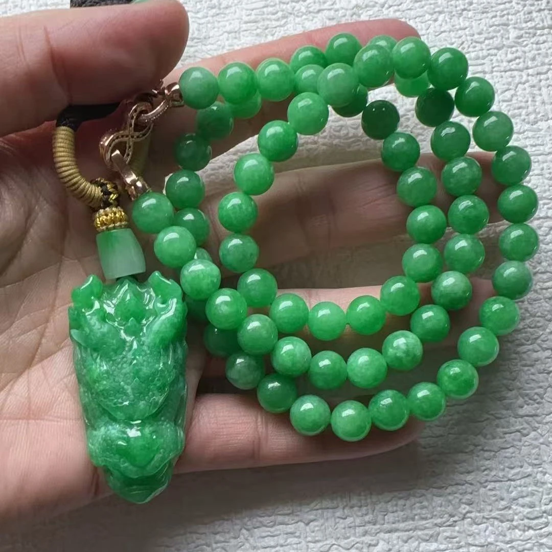 挂件珠链龙头珠子精工雕刻