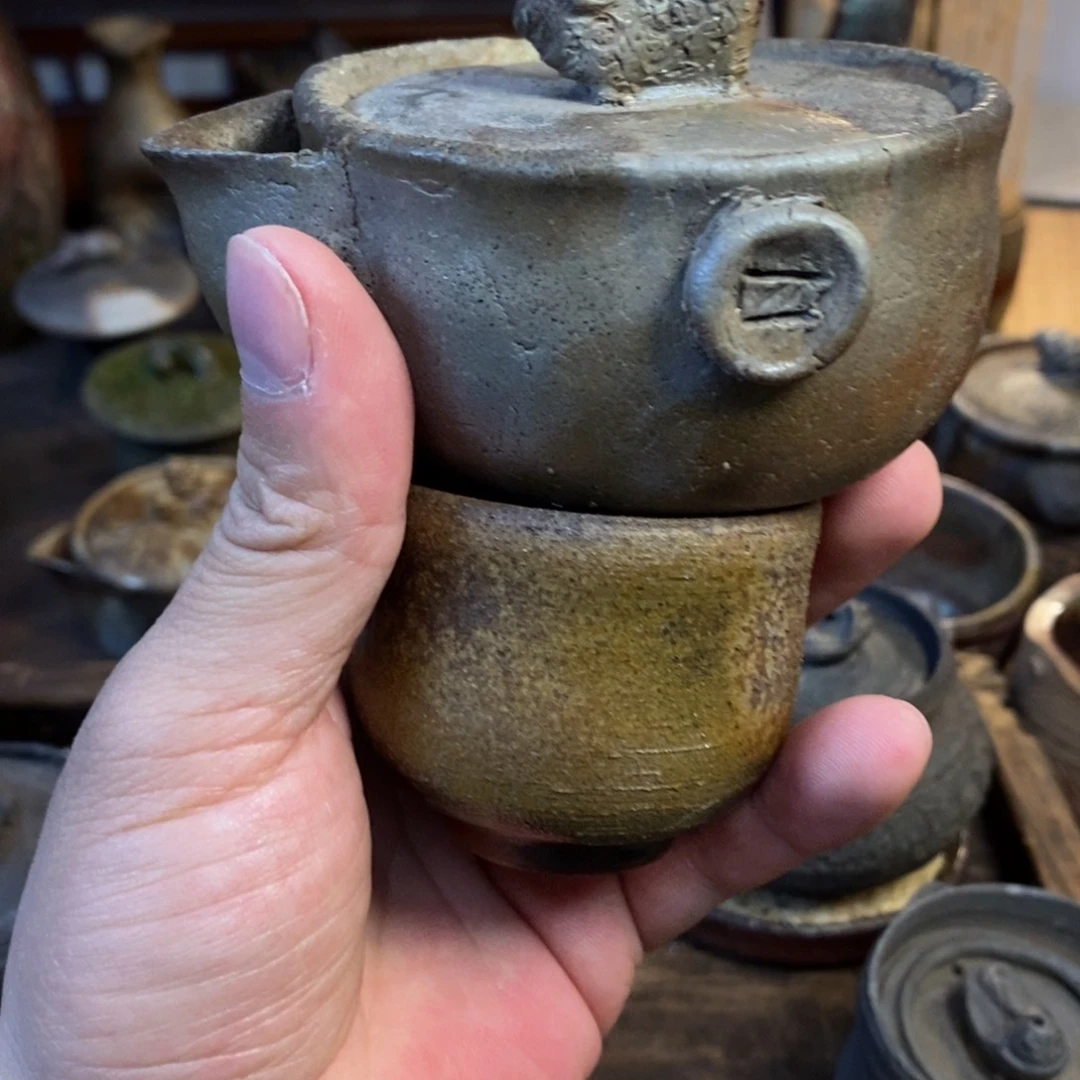 备前烧柴烧茶具器*菌福利价