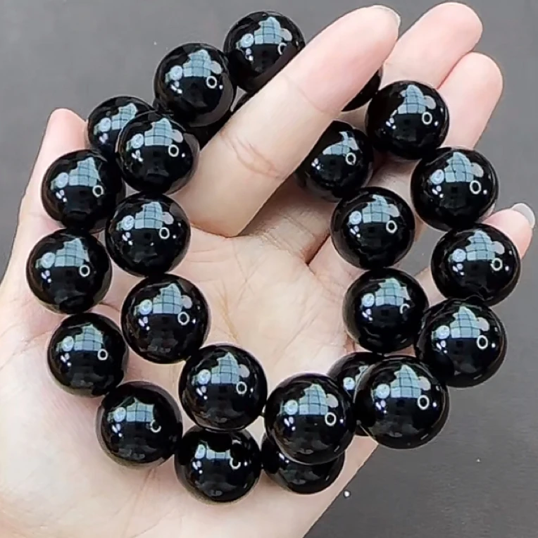 【齐福珠宝】18mm缅甸曼德勒原矿特级同料满色翳珀（多样性发其一)