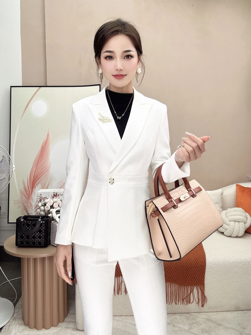 【8880-1】2025秋冬新款职业女西装高级感气质修身显瘦时尚西服套装