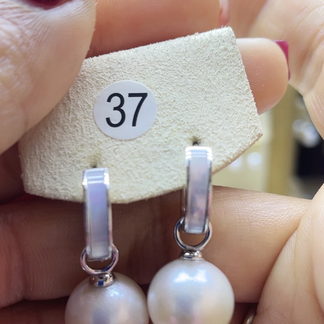 淡水珍珠耳饰银S925镶嵌