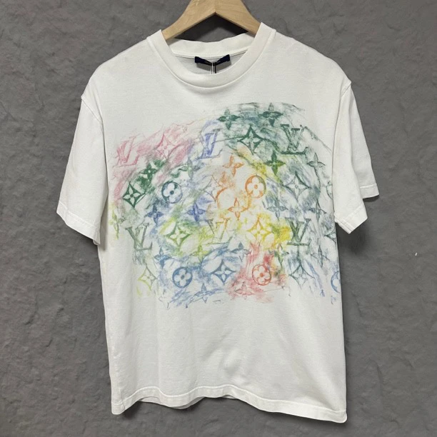全新未使用 LouisVuitton/路易威登 白色彩虹满印短袖 M码 md1389