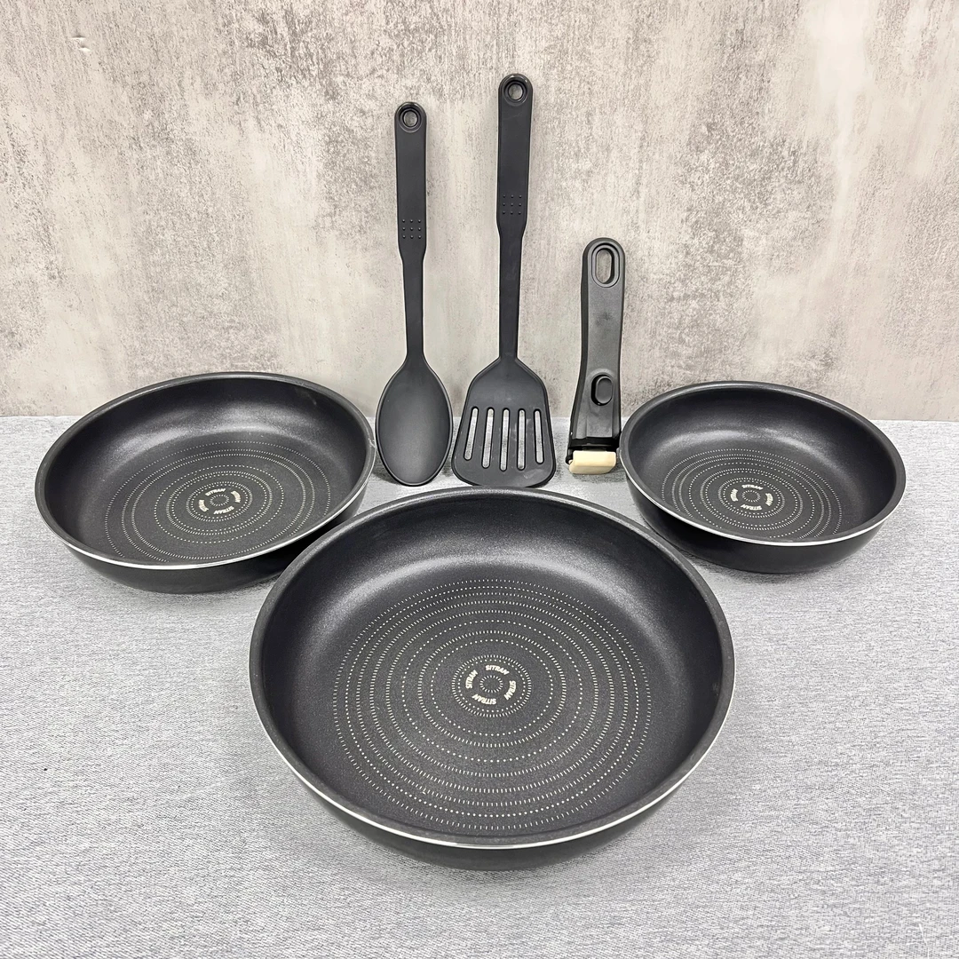 H815 户外厨房煎锅六件套 家用烤盘20*24*28CM整套重约1.66KG