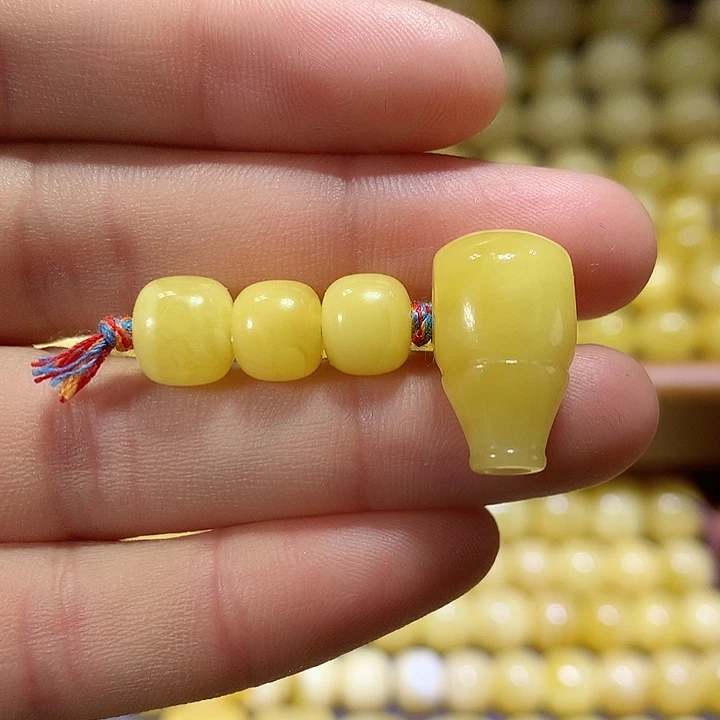 蜜蜡未镶嵌裸石天然原矿黄白花蜜蜡老型套装8.5-11