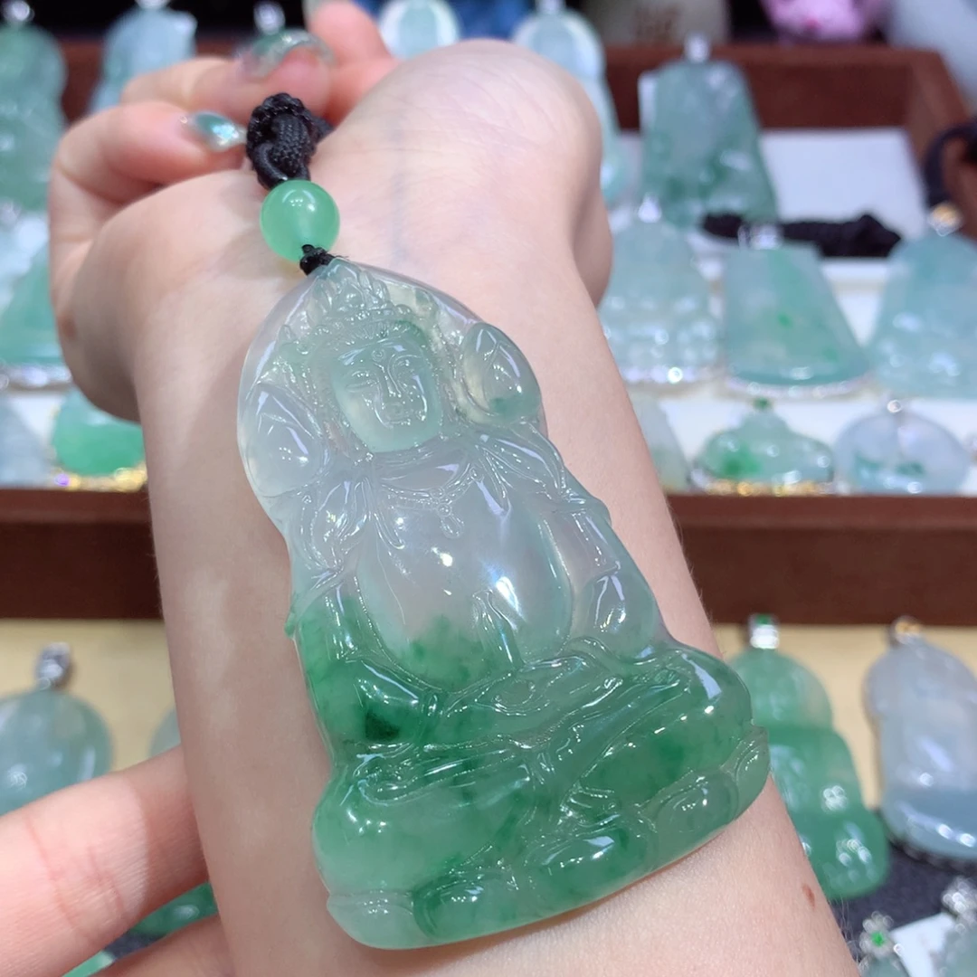 翡翠未镶嵌吊坠(不含链)天然缅甸A货翡翠揭阳工度母