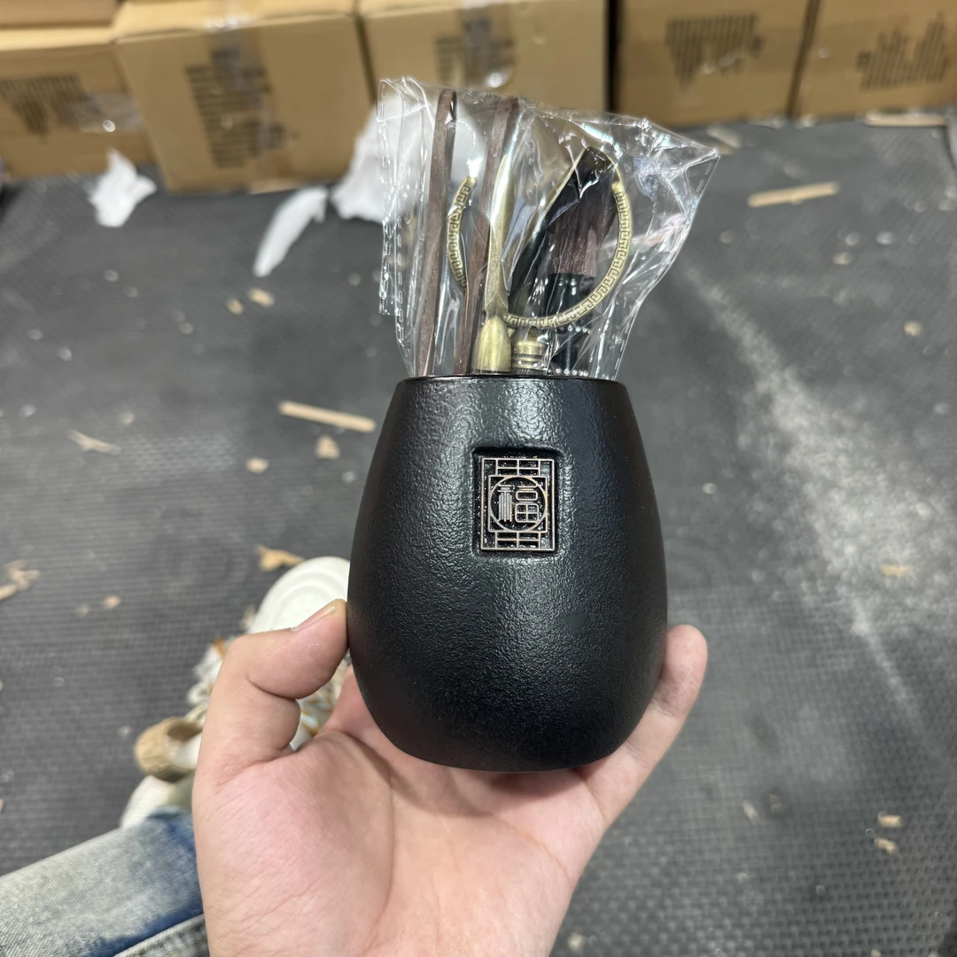 【闪购商品】黑檀木茶道五君子1384+1397