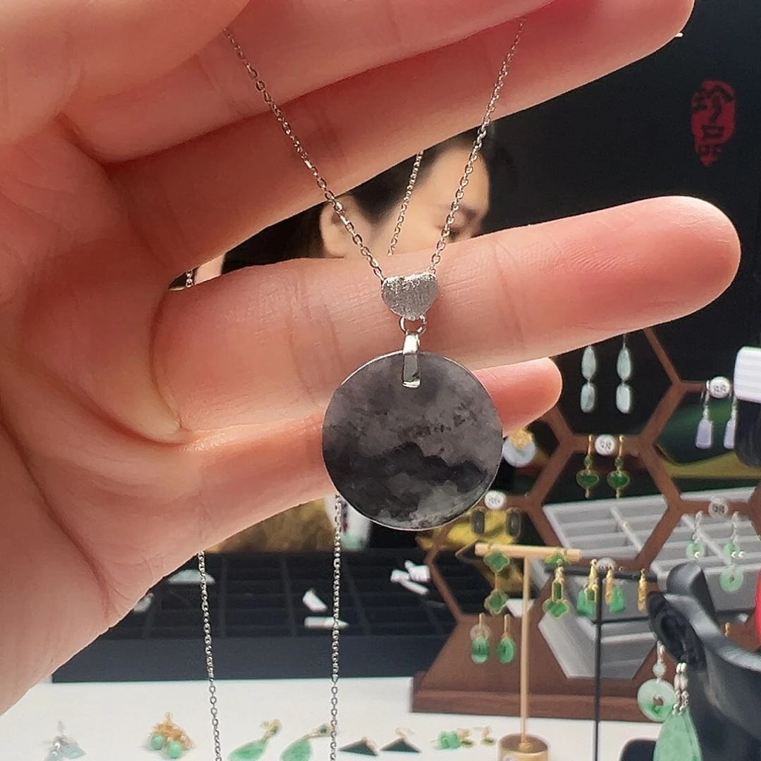 银S925镶嵌翡翠耳饰