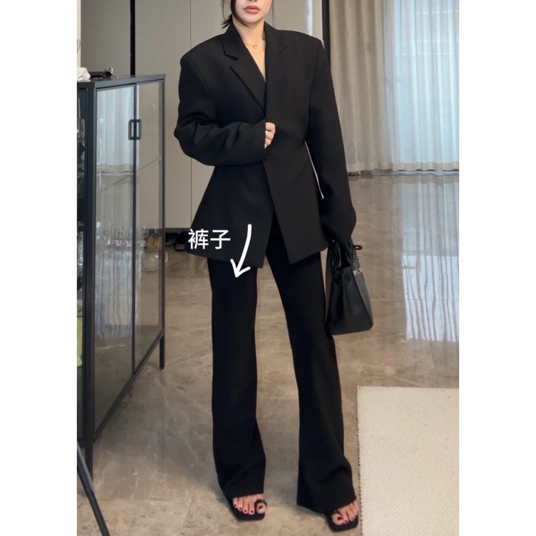 猜猜定制 垂感微喇叭拖地裤显瘦高腰弹力提臀