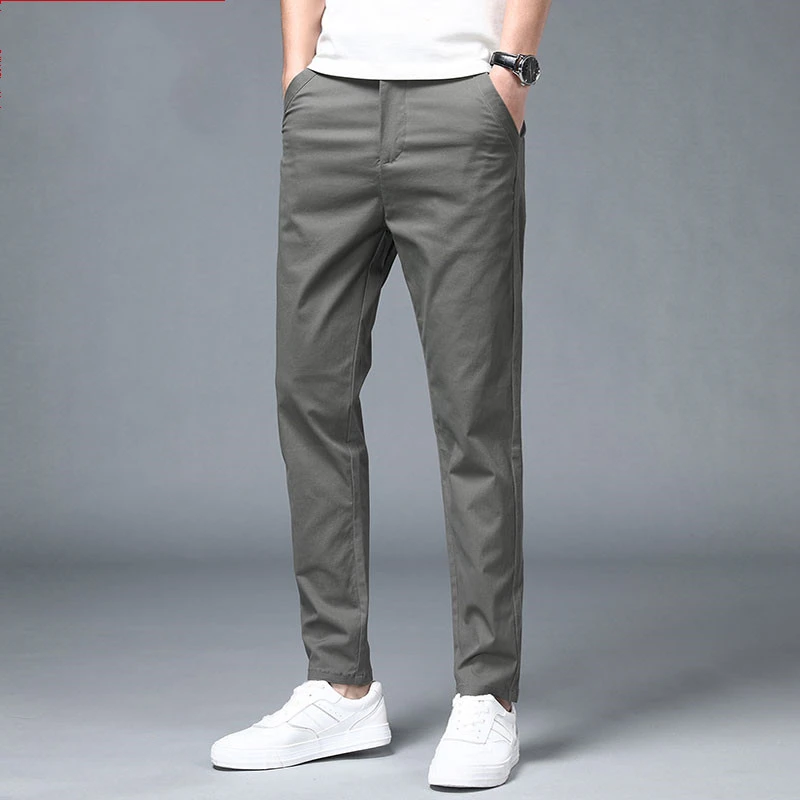 NDSL轻熟风高端垂感冰丝运动裤男宽松直筒夏季薄款速干裤休闲裤