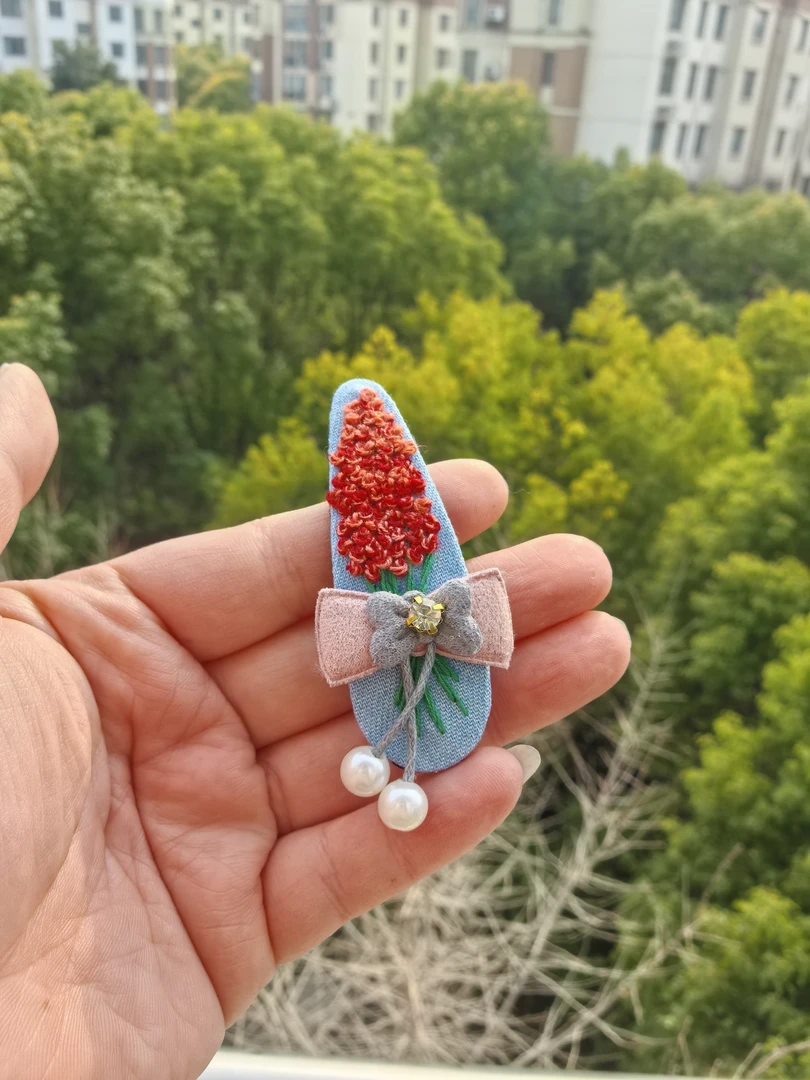 纯手工刺绣发韩式甜美彩色碎花布艺BB夹 可爱百搭刘海发夹发饰