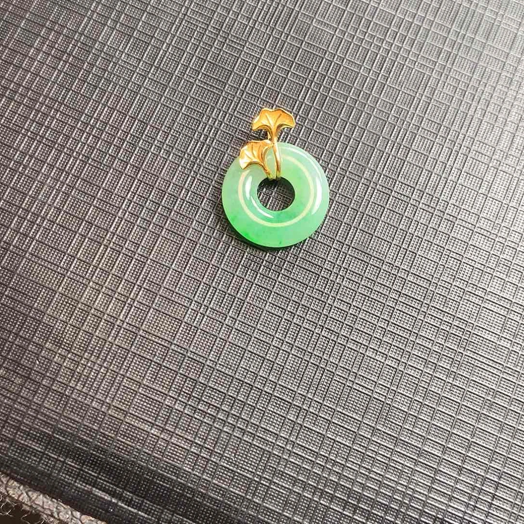 翡翠颈饰18K金镶嵌炸****版翡翠