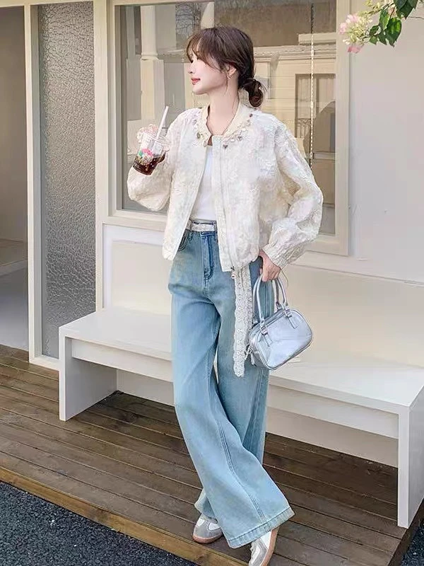 《鞋爱》5026春夏新款亮片蕾丝女款外套