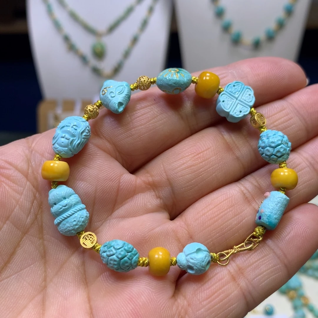 绿松石18K金镶嵌单圈