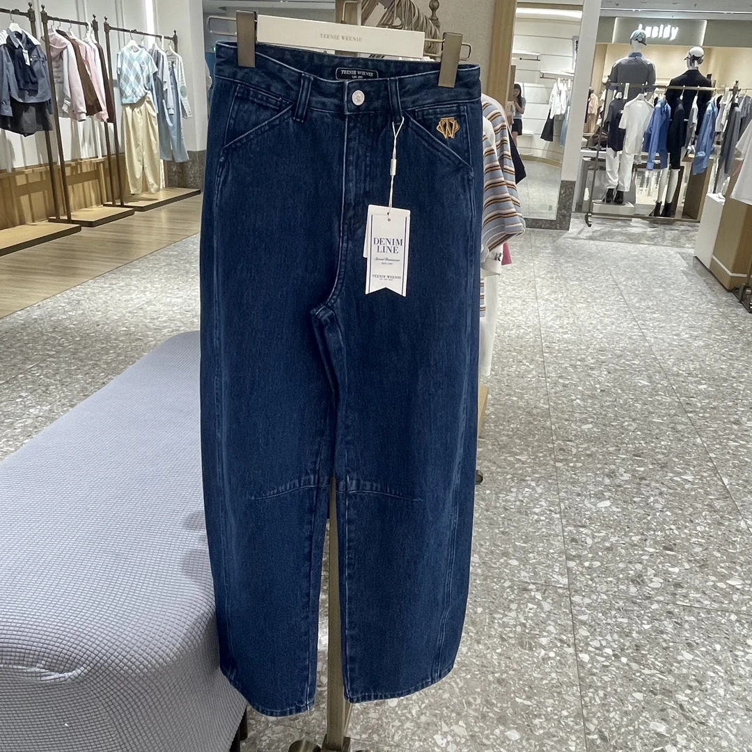 Teenie Weenie小熊女装2025秋新款TTTJ254904W牛仔弯刀香蕉裤女