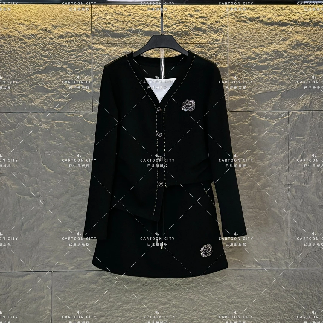 LLVD-B208秋季新品丨<重工系列>长袖卫衣翻领重工套装两件套