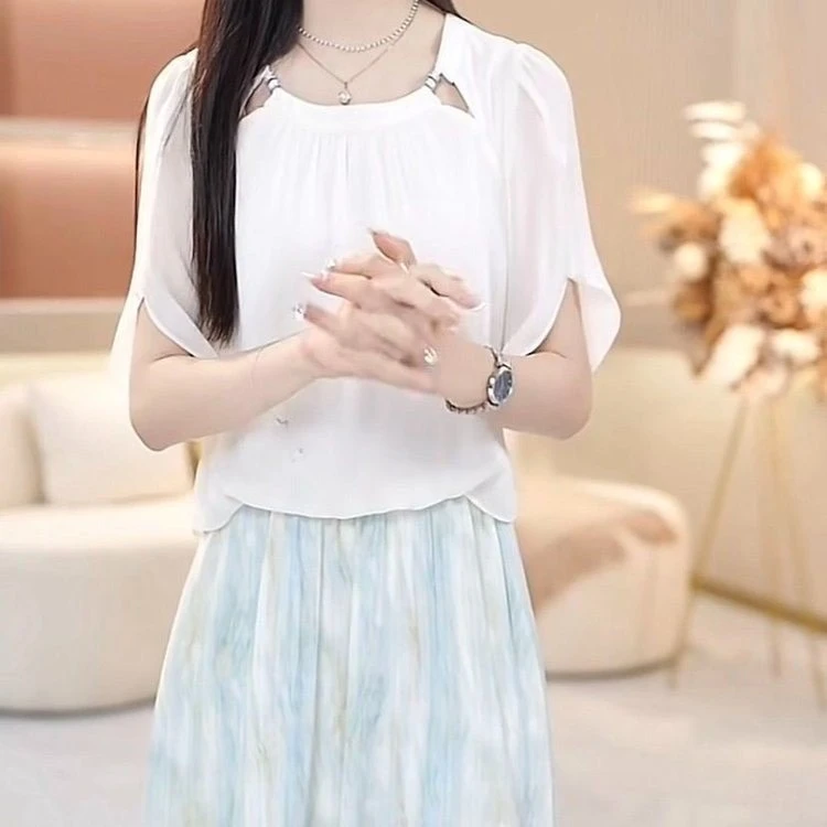 春季新款连衣裙中长款气质收腰印花修身女装连衣裙