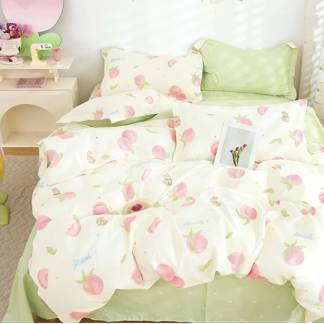 百百棉加密小清新床单四季通用