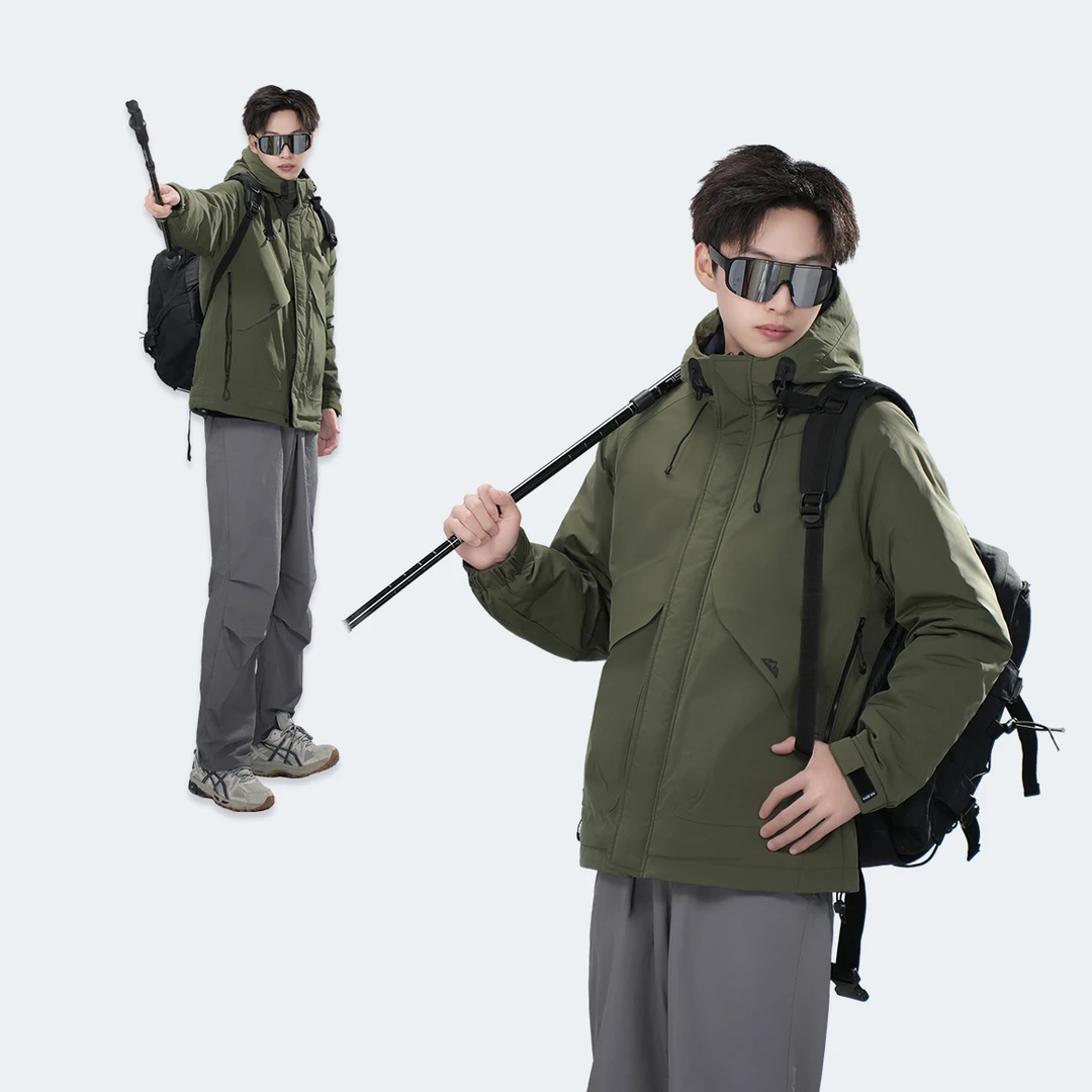 【秋冬加厚棉服】都市系列防寒休闲男外套防风男女运动连帽加棉男士