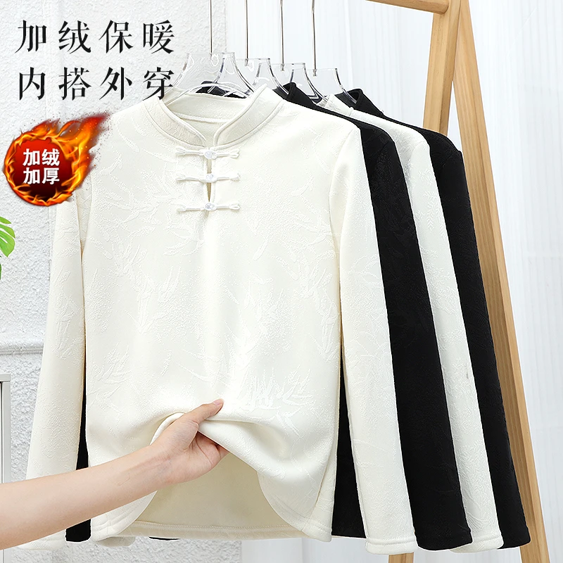 2025衬衫修身型中式极简风服装复古常规长袖中国风