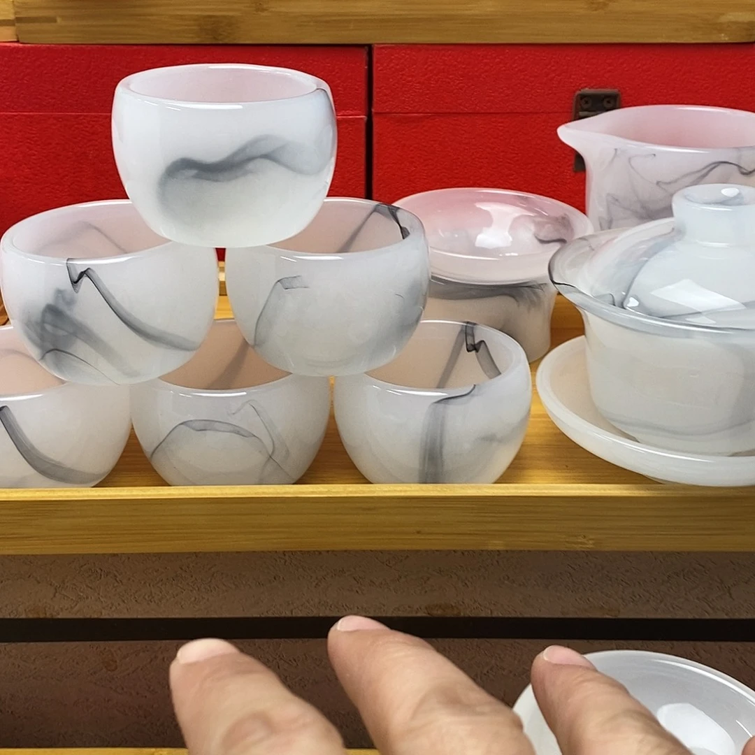 手工艺品琉璃高端琉璃 带主人杯 7个客杯