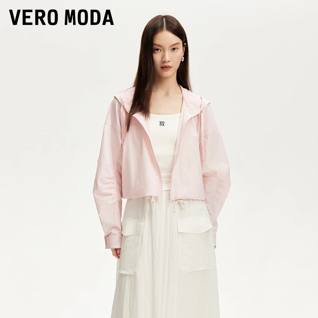 Vero Moda外套女2025夏季新宽松短轻薄面料抽绳旅游出街洋气上衣