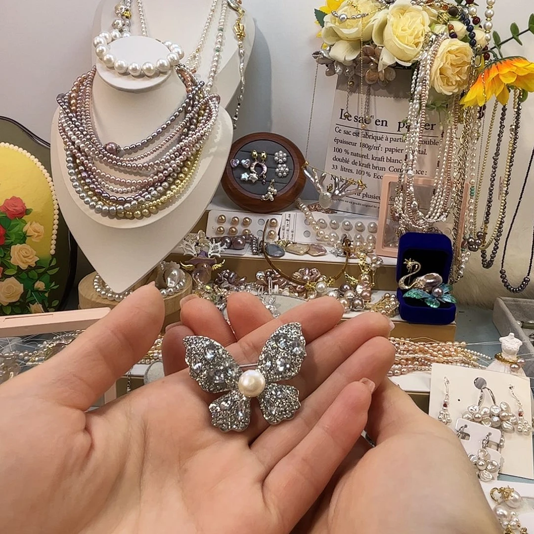 淡水珍珠颈饰银S925镶嵌