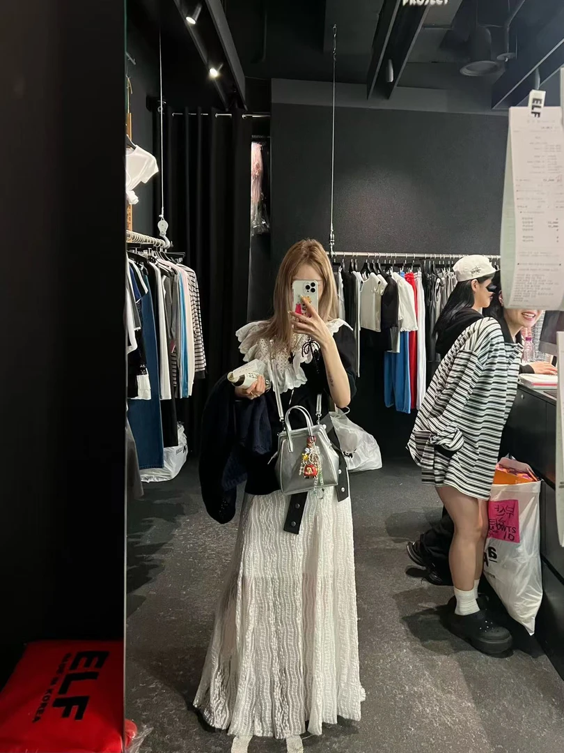 No退no换 【首尔之行】韩国订制蕾丝半身长裙