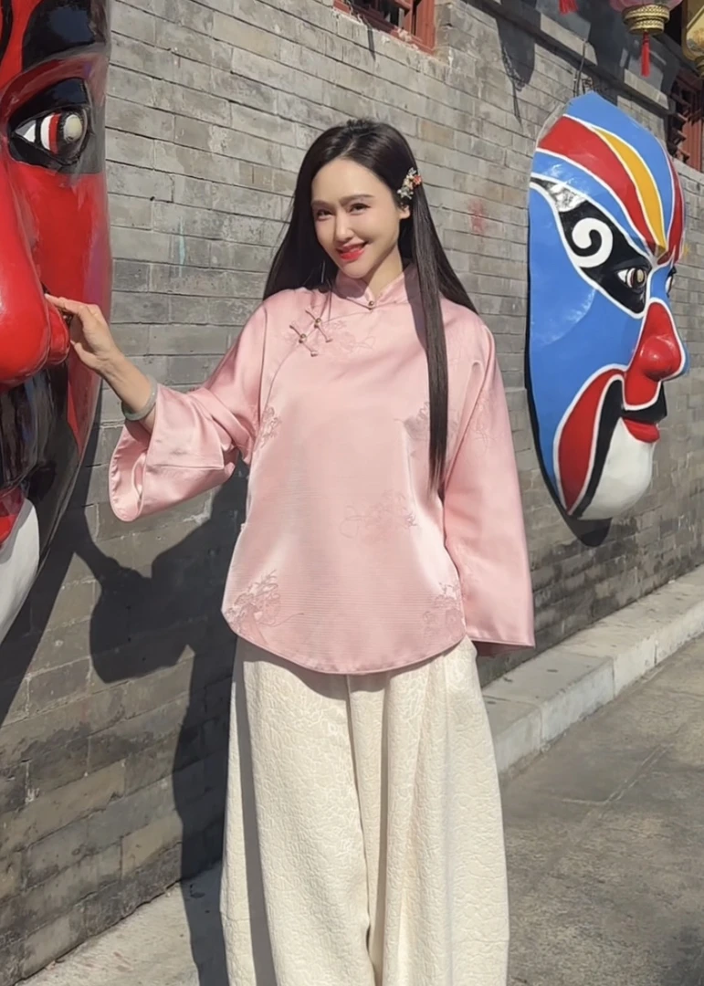 姣古金名【禾安】丝毛缎古法剪裁小姐姐服上衣