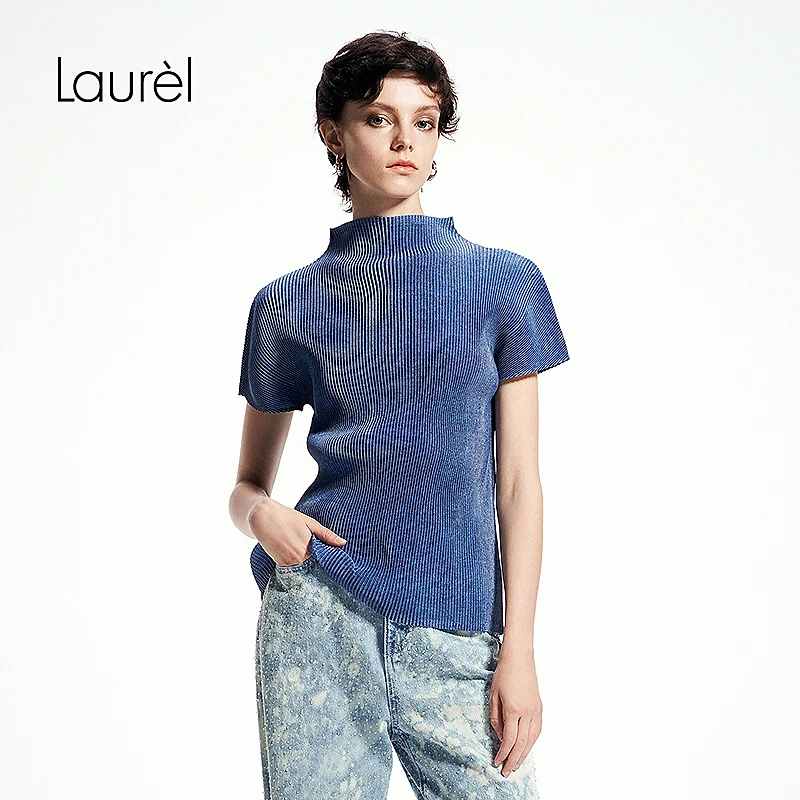 Laurel劳芮25春新款流光单宁叠褶智性肌理感上衣女LWL362C02900