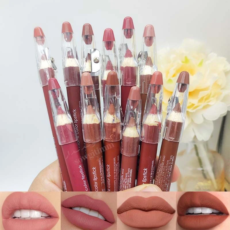 口笔6防水持久不沾杯掉色口红笔画唇笔哑光易上色新疆口红唇线笔