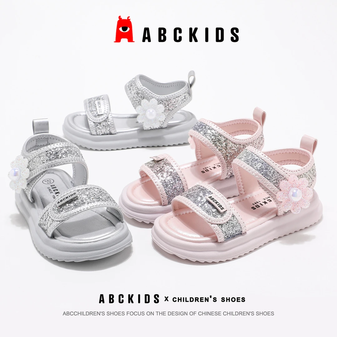 Abckids夏季新款儿童时尚百搭凉鞋女童软底公主鞋SY523603209AX