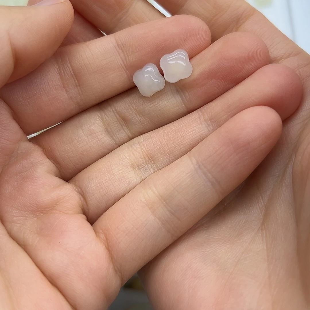 银S925镶嵌和田玉耳饰
