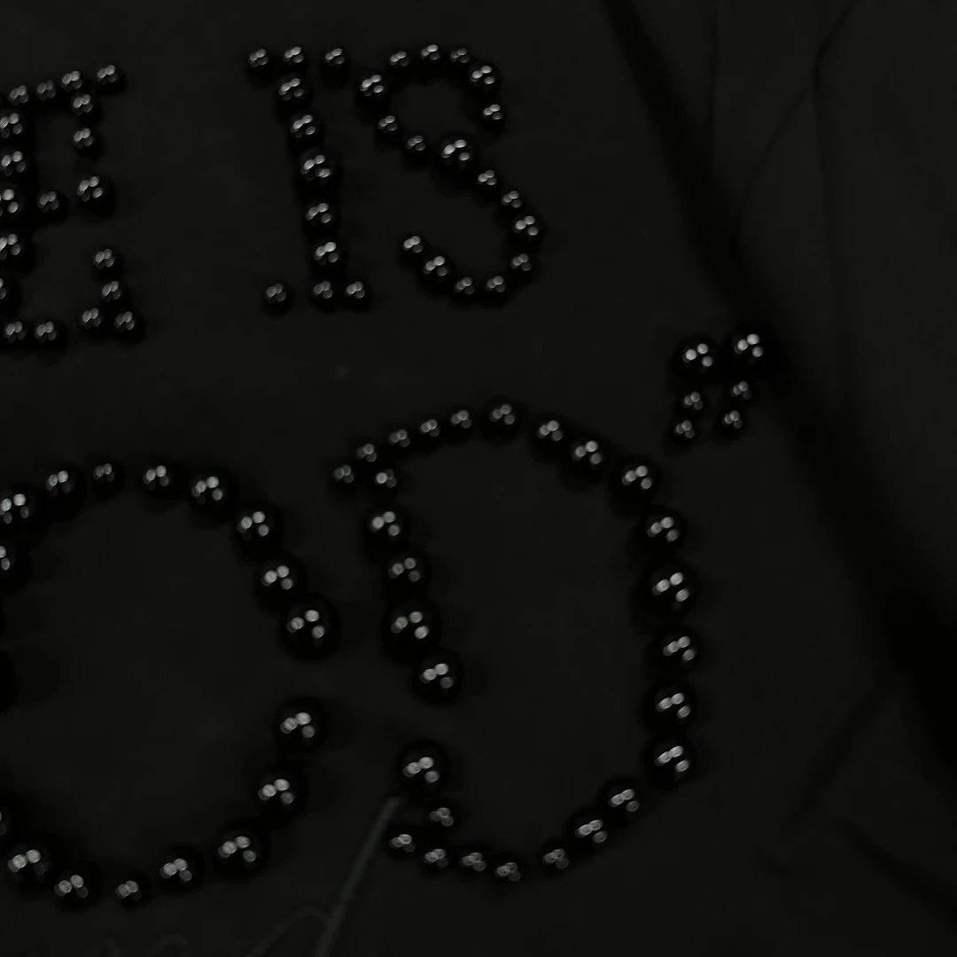 【柒+】55048【黑武士银珍珠短袖】新款男女情侣窄领口高克灵魂高版本