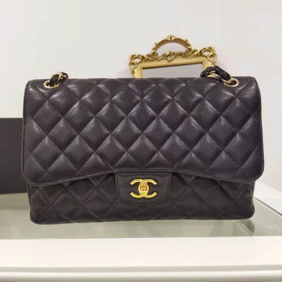 99新 Chanel/香奈儿 chanel/香奈儿 CF jumbo 黑金  经典大气款