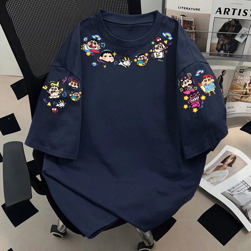 Dekkry日系创意蜡笔小新印花纯棉短袖t恤男女夏季设计感圆领上衣