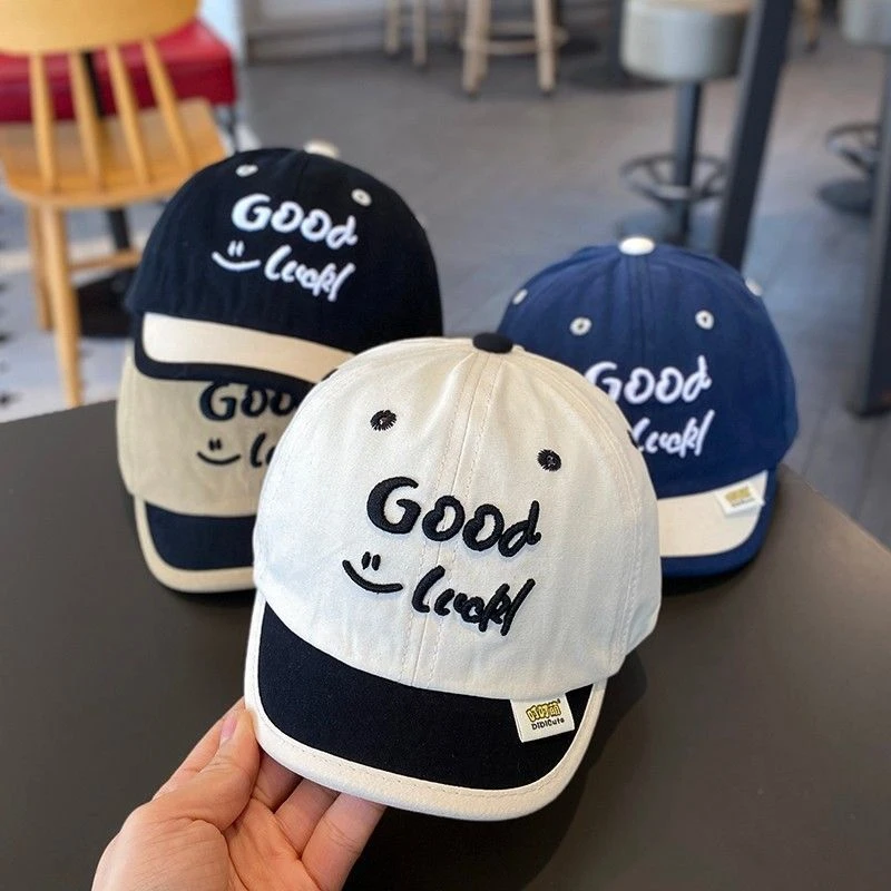 宝宝帽子春季刺绣鸭舌帽男女童夏季百搭遮阳帽幼儿户外短檐棒球帽