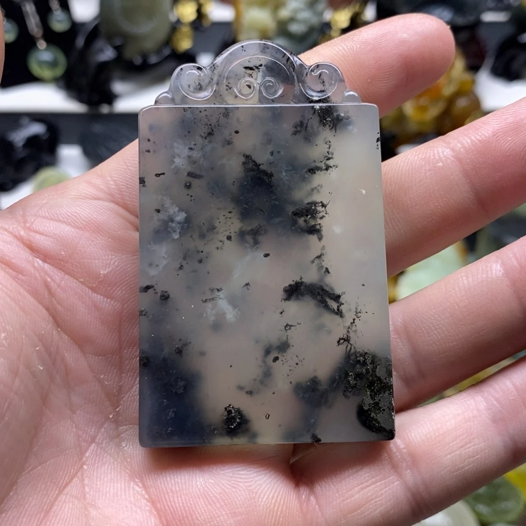 岫玉平安无事牌吊坠未镶嵌