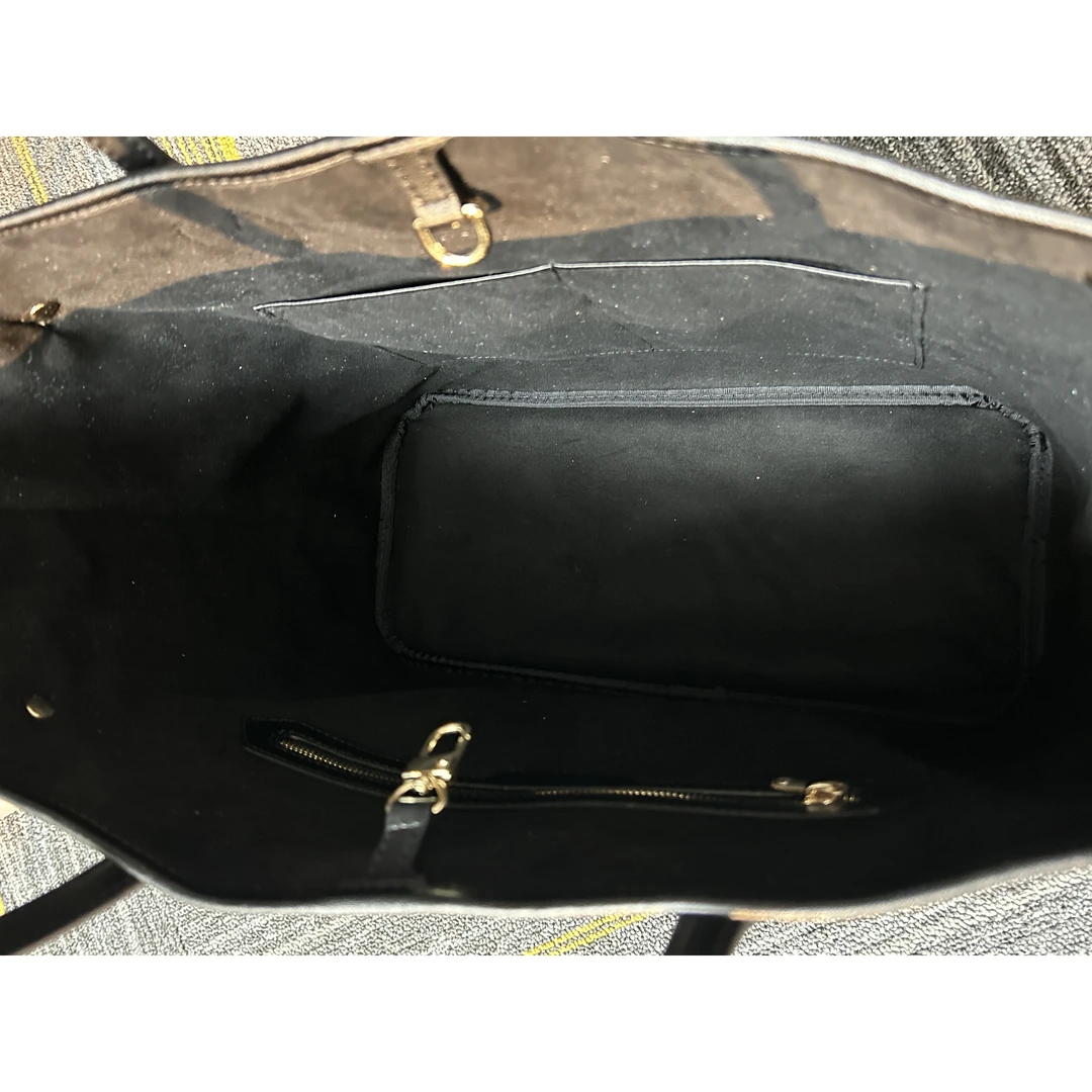 TOLEX2025新款手工百搭棋盘休闲女包黑蓝拼色31cm