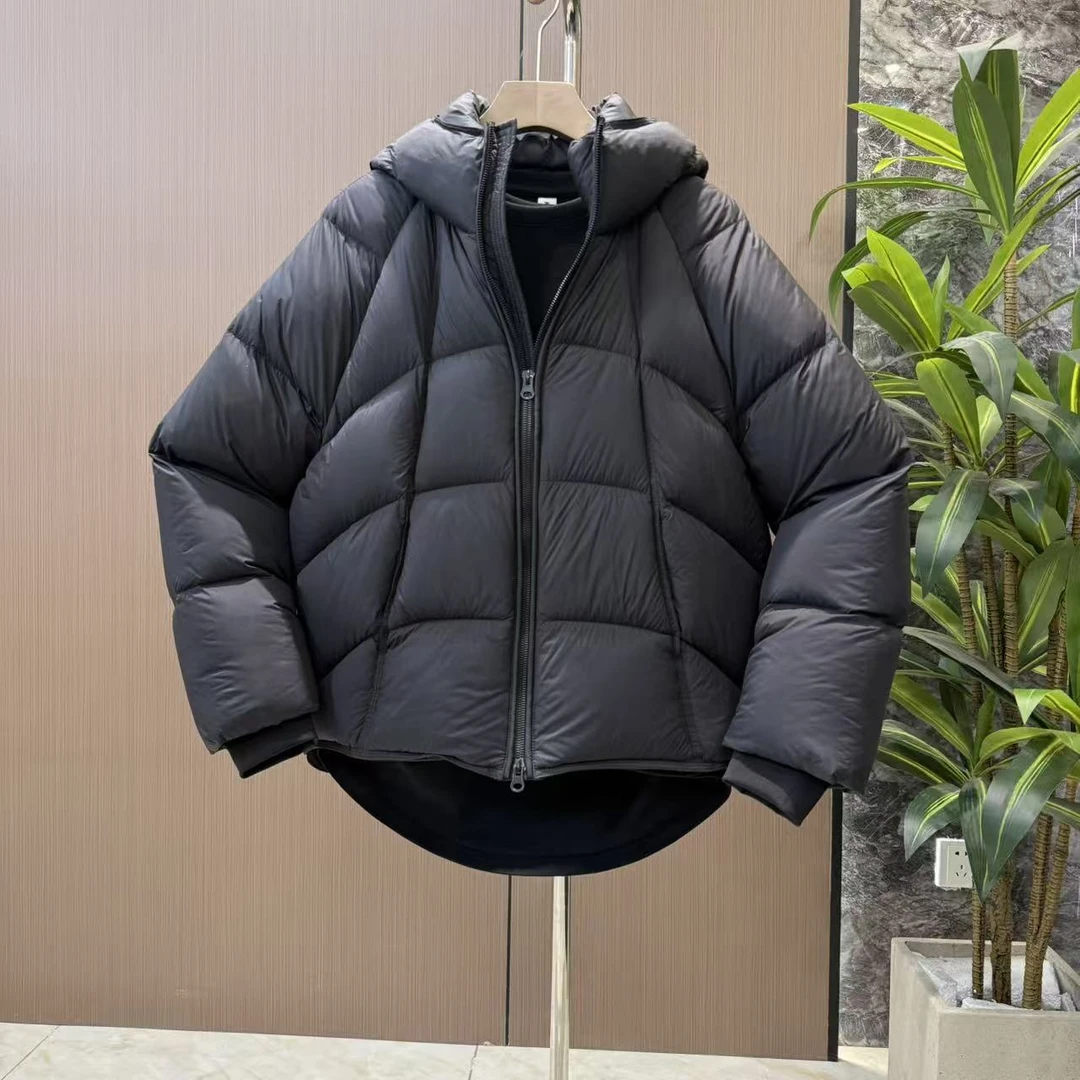 冬季新款90白鸭绒泡芙连帽羽绒服休闲百搭宽松保暖面包服外套