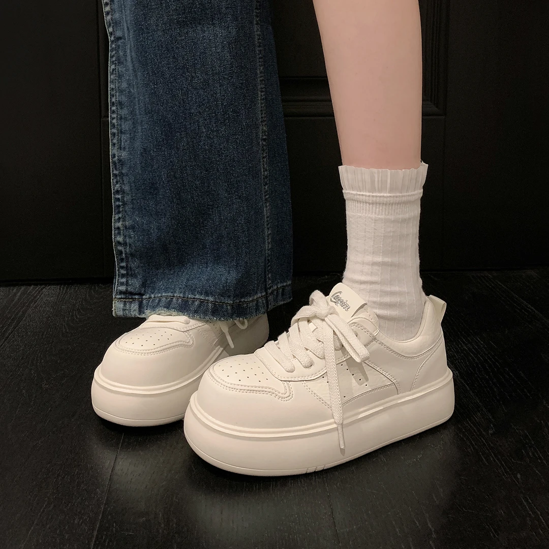 「稳叔」慵懒奇奇系【增高4cm】春季新款厚底大头板鞋运动鞋子女