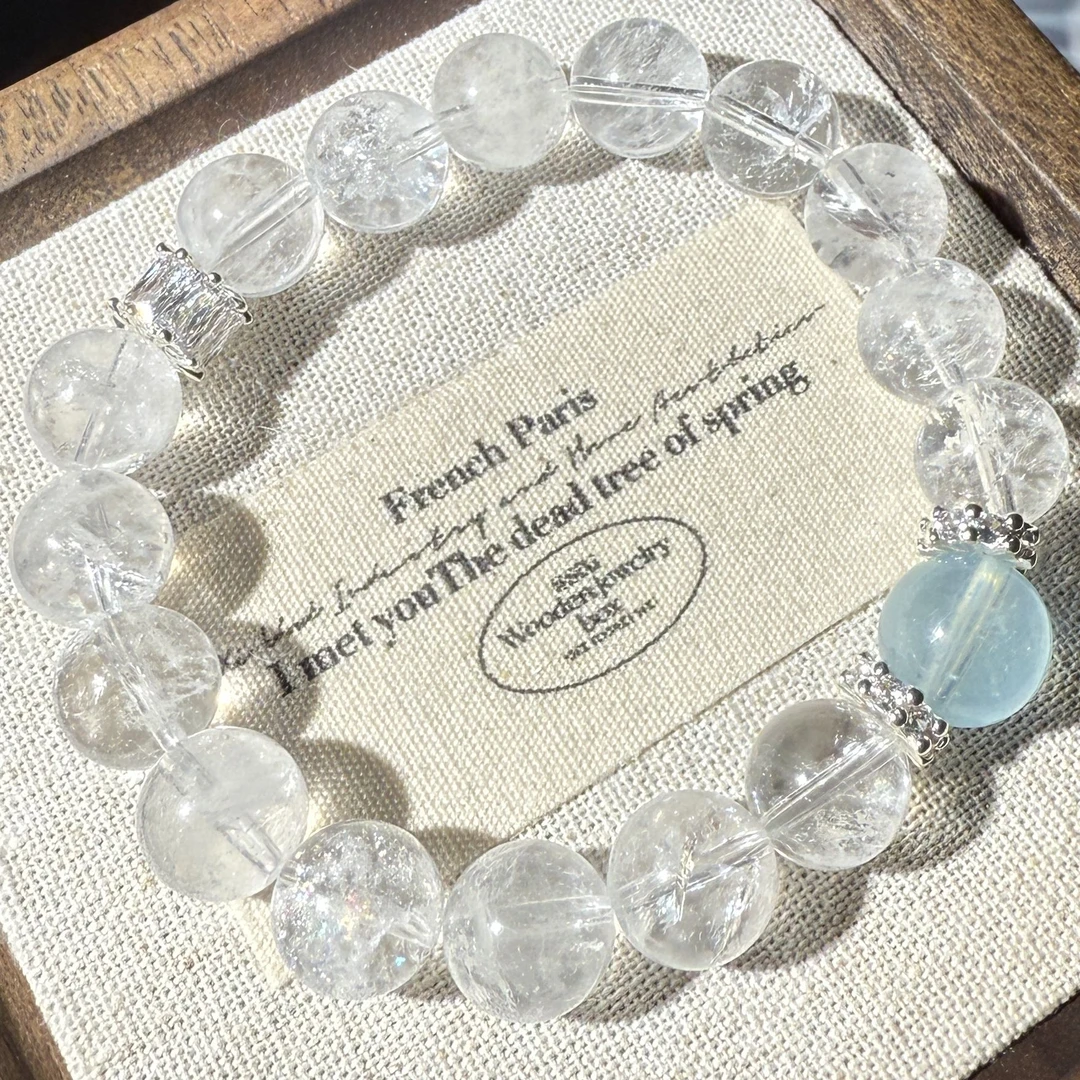 【海盐碎冰冰】天然碎冰冰白阿赛+海蓝宝